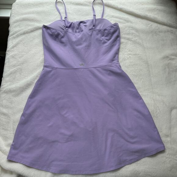 Alo Yoga Alosoft Courtside Tennis Dress Violet Skies Purple Medium Ltd Ed EUC - Picture 12 of 14